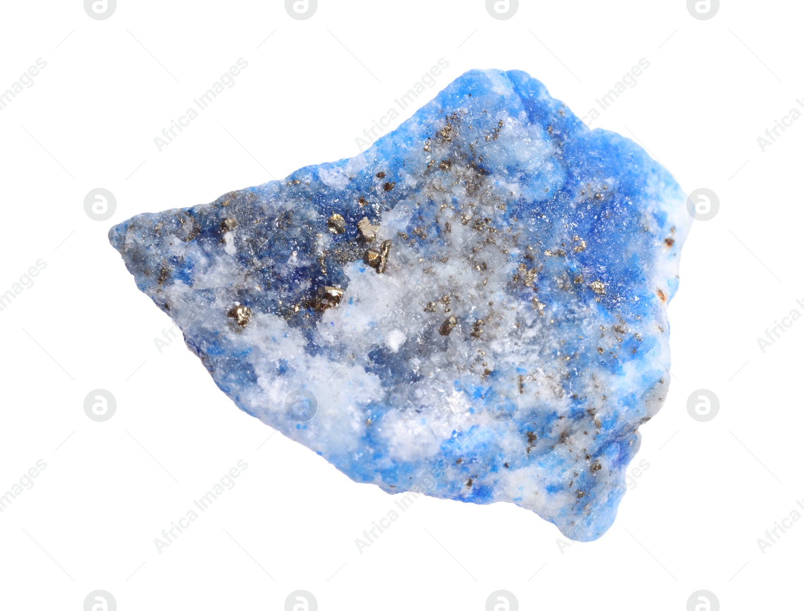 Photo of Beautiful blue sodalite isolated on white. Natural gemstone