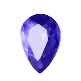 Photo of One violet shiny gemstone isolated on white