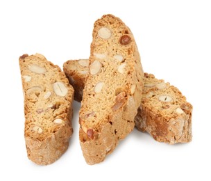 Photo of Traditional Italian almond biscuits (Cantucci) isolated on white