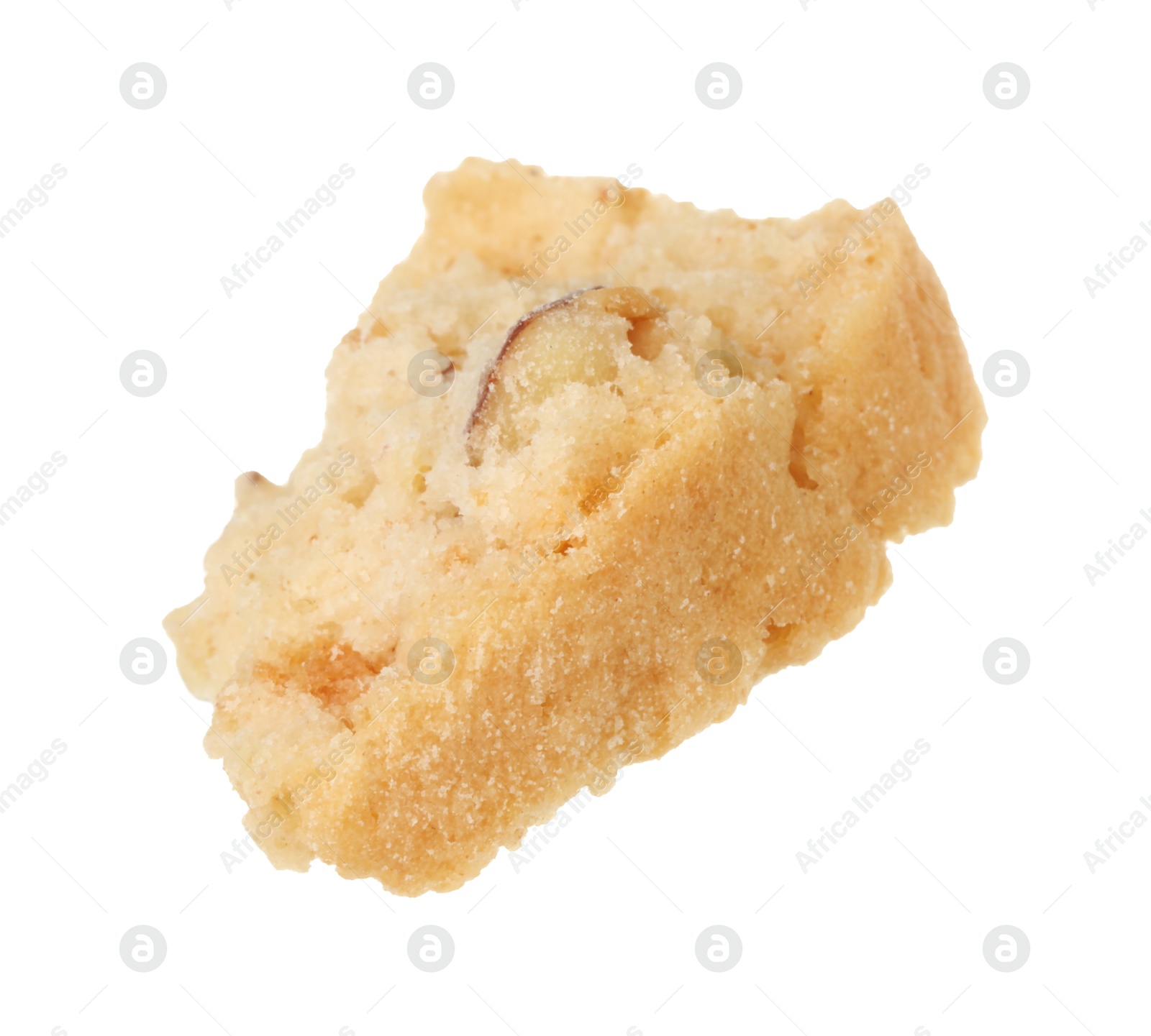 Photo of Piece of traditional Italian almond biscuit (Cantucci) isolated on white