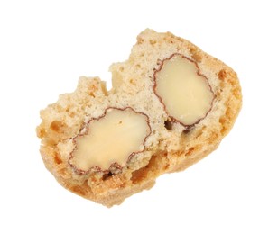 Piece of traditional Italian almond biscuit (Cantucci) isolated on white