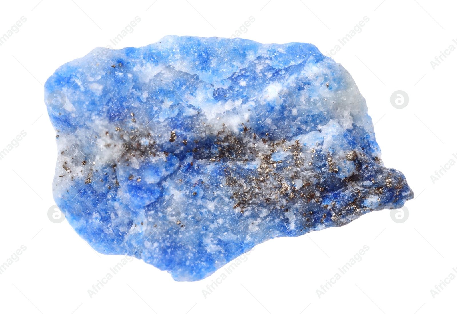 Photo of Beautiful blue sodalite isolated on white. Natural gemstone