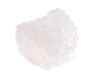 Photo of Beautiful crystal isolated on white. Natural gemstone