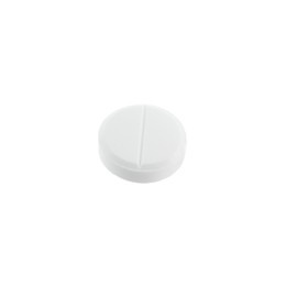 Photo of One antibiotic pill isolated on white. Medicinal treatment