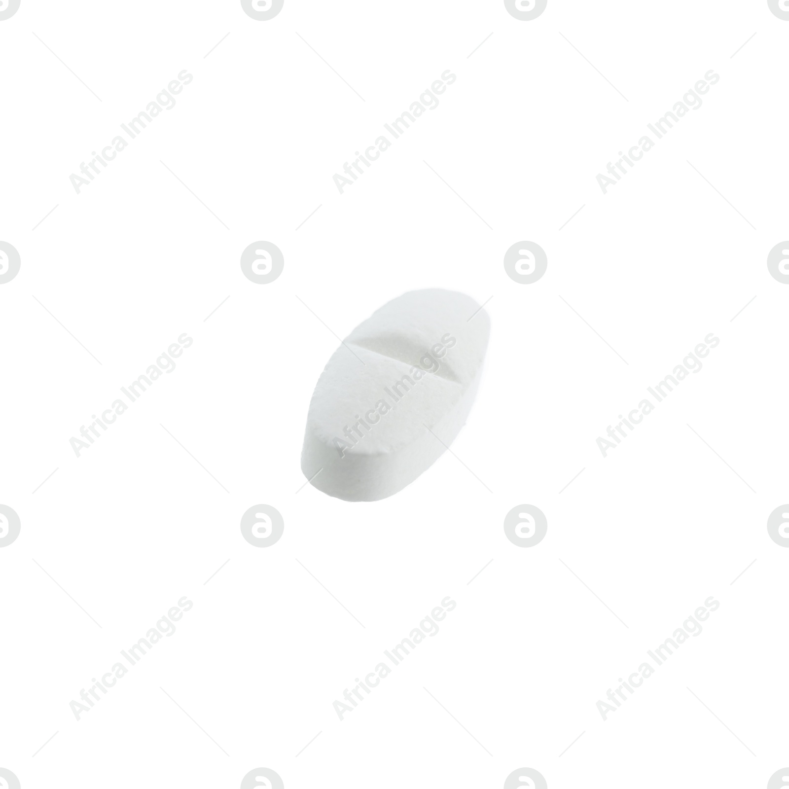 Photo of One antibiotic pill isolated on white. Medicinal treatment