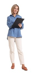 Photo of Portrait of professional psychologist with clipboard on white background