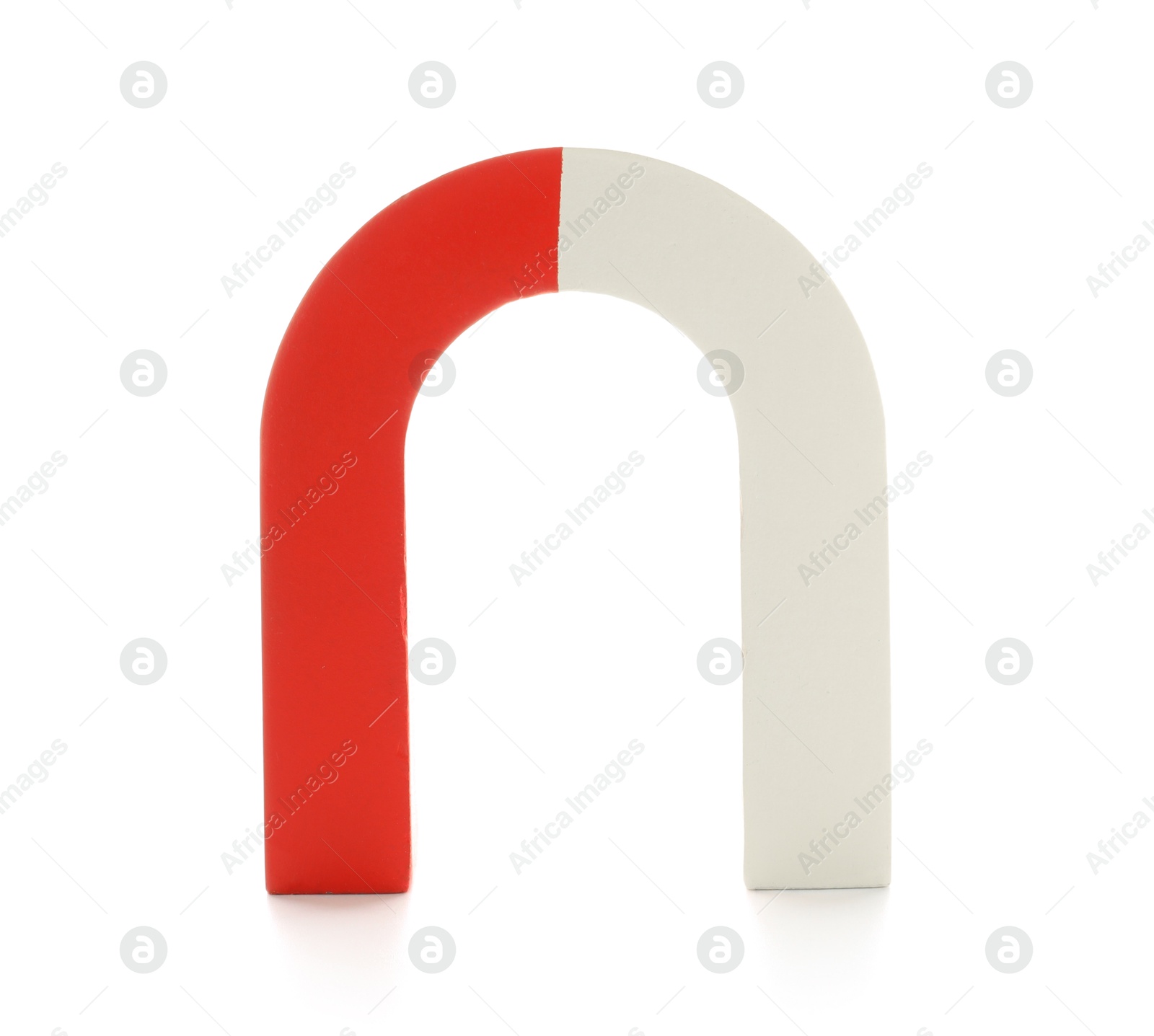 Photo of One color horseshoe magnet isolated on white