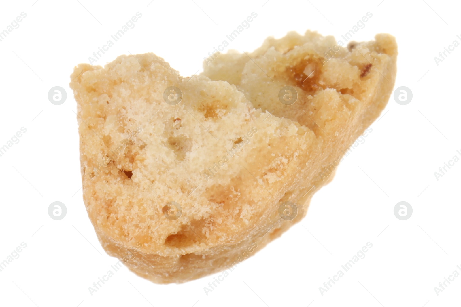 Photo of Piece of traditional Italian almond biscuit (Cantucci) isolated on white