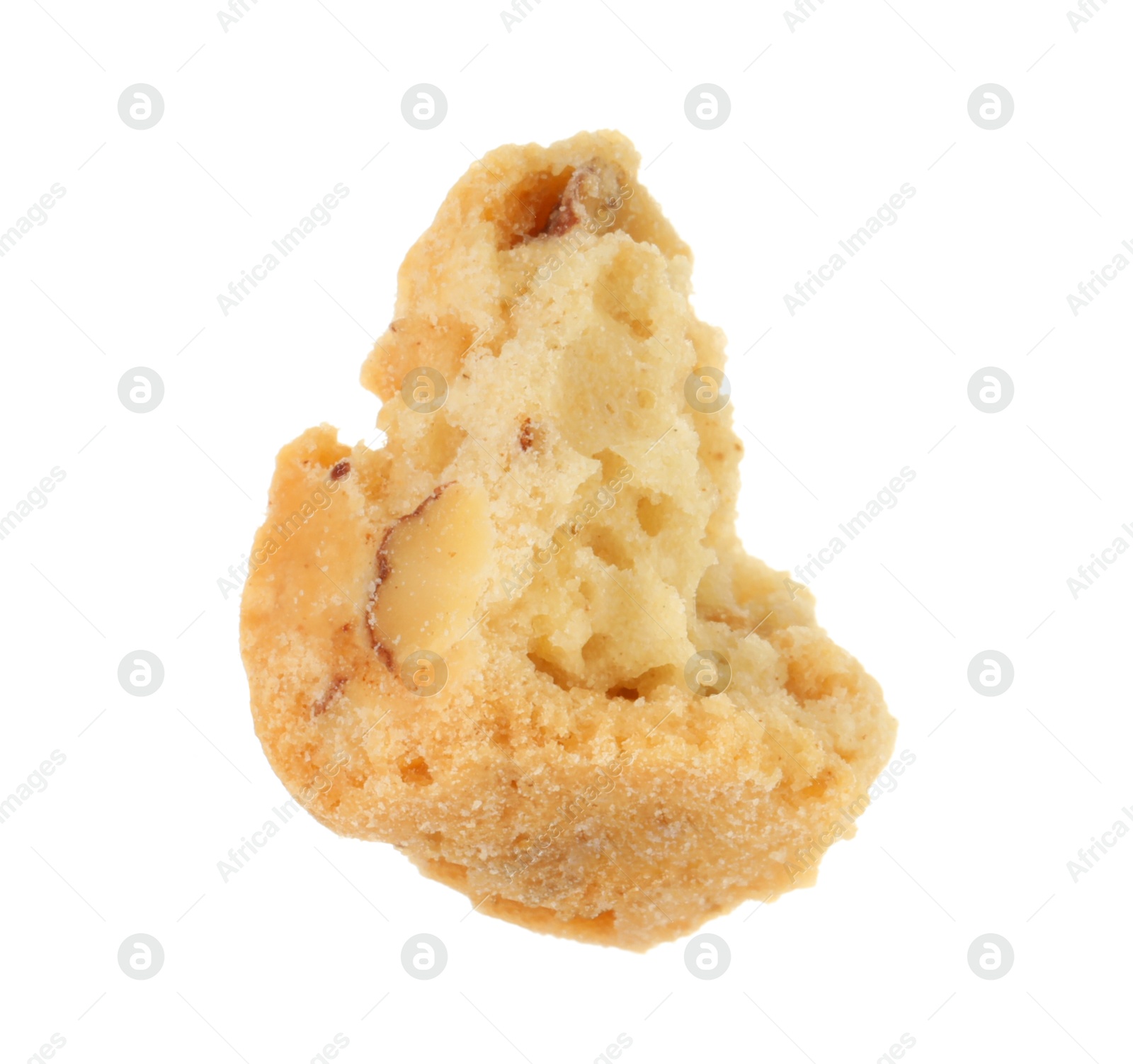 Photo of Piece of traditional Italian almond biscuit (Cantucci) isolated on white