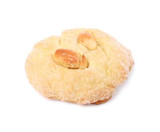 Photo of One tasty cashew cookie isolated on white