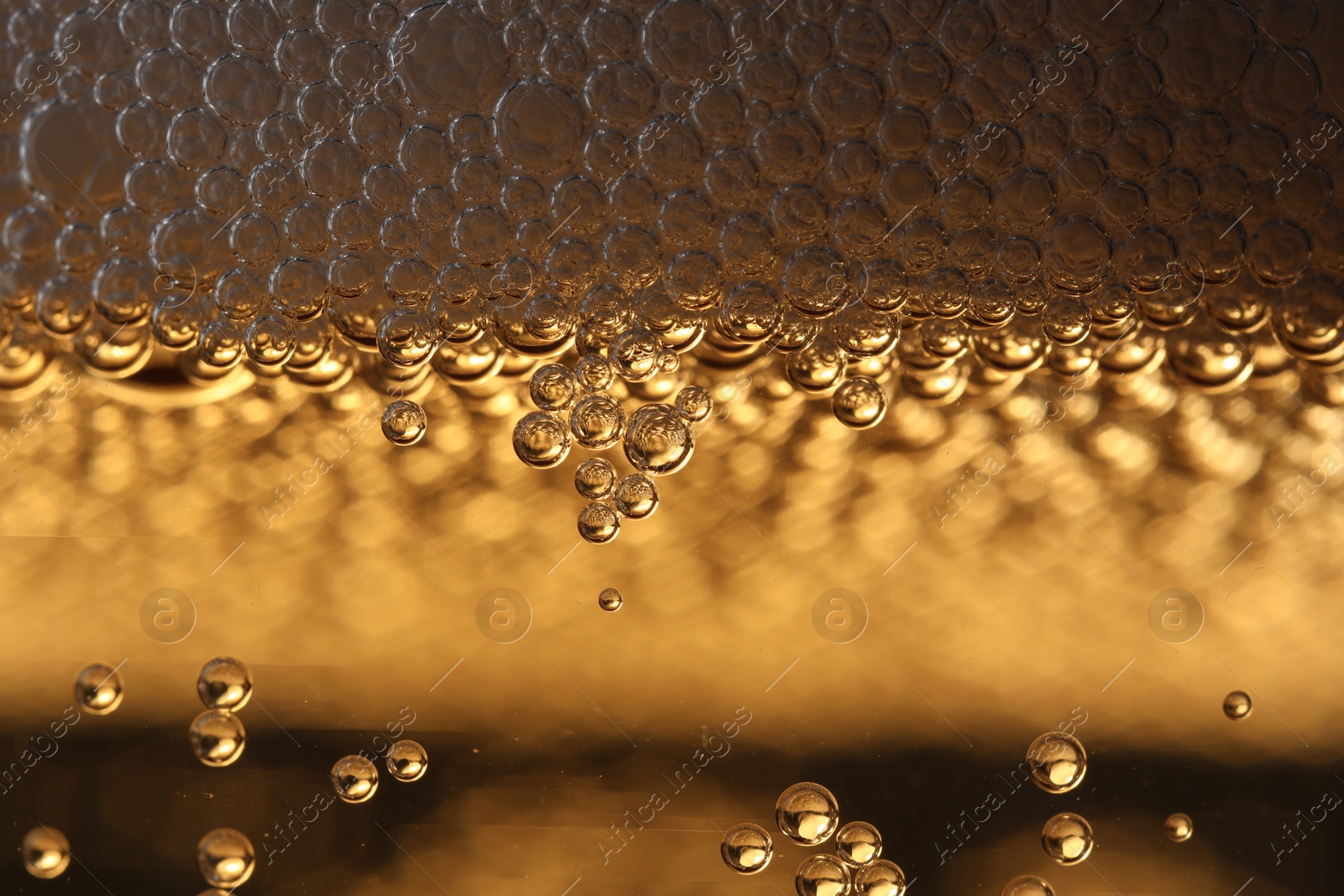 Photo of Glass of beer as background, macro view