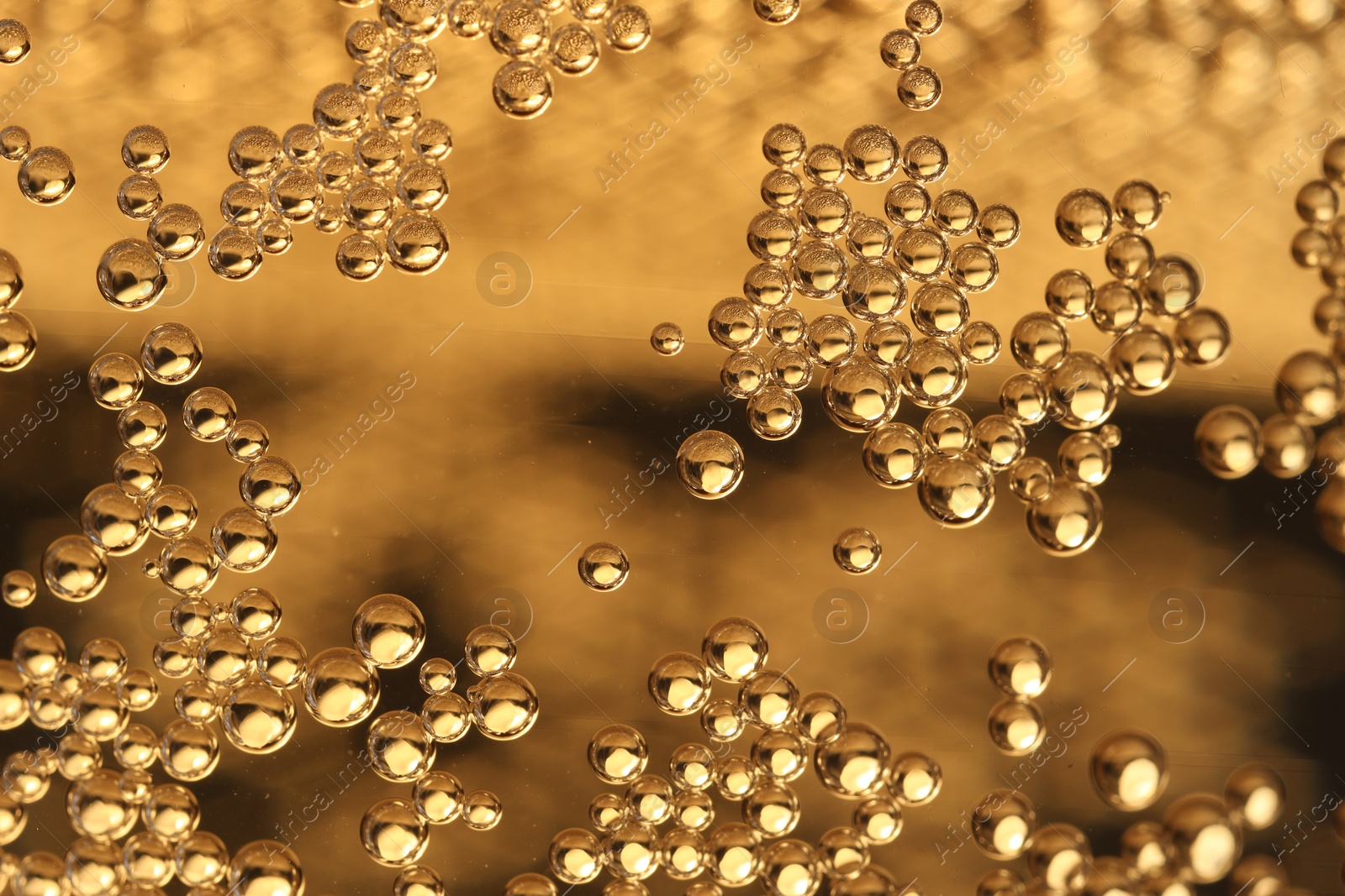 Photo of Glass of beer as background, macro view