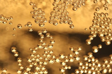 Photo of Glass of beer as background, macro view