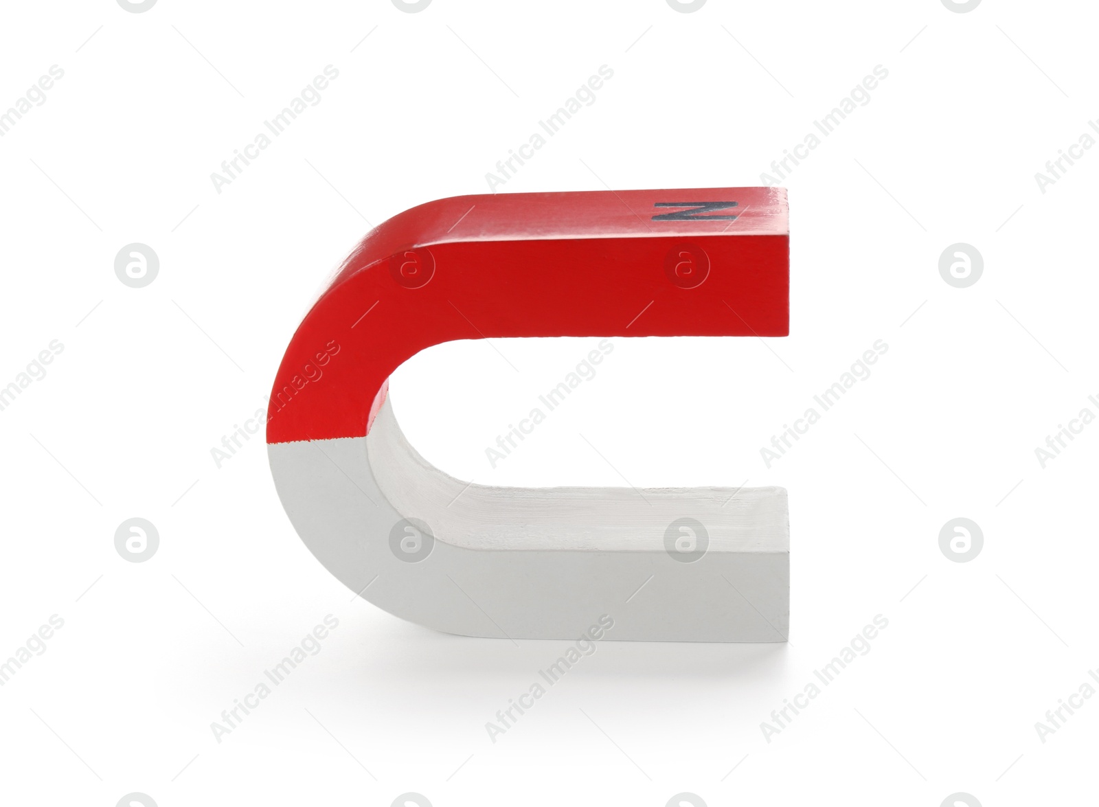 Photo of One color horseshoe magnet isolated on white