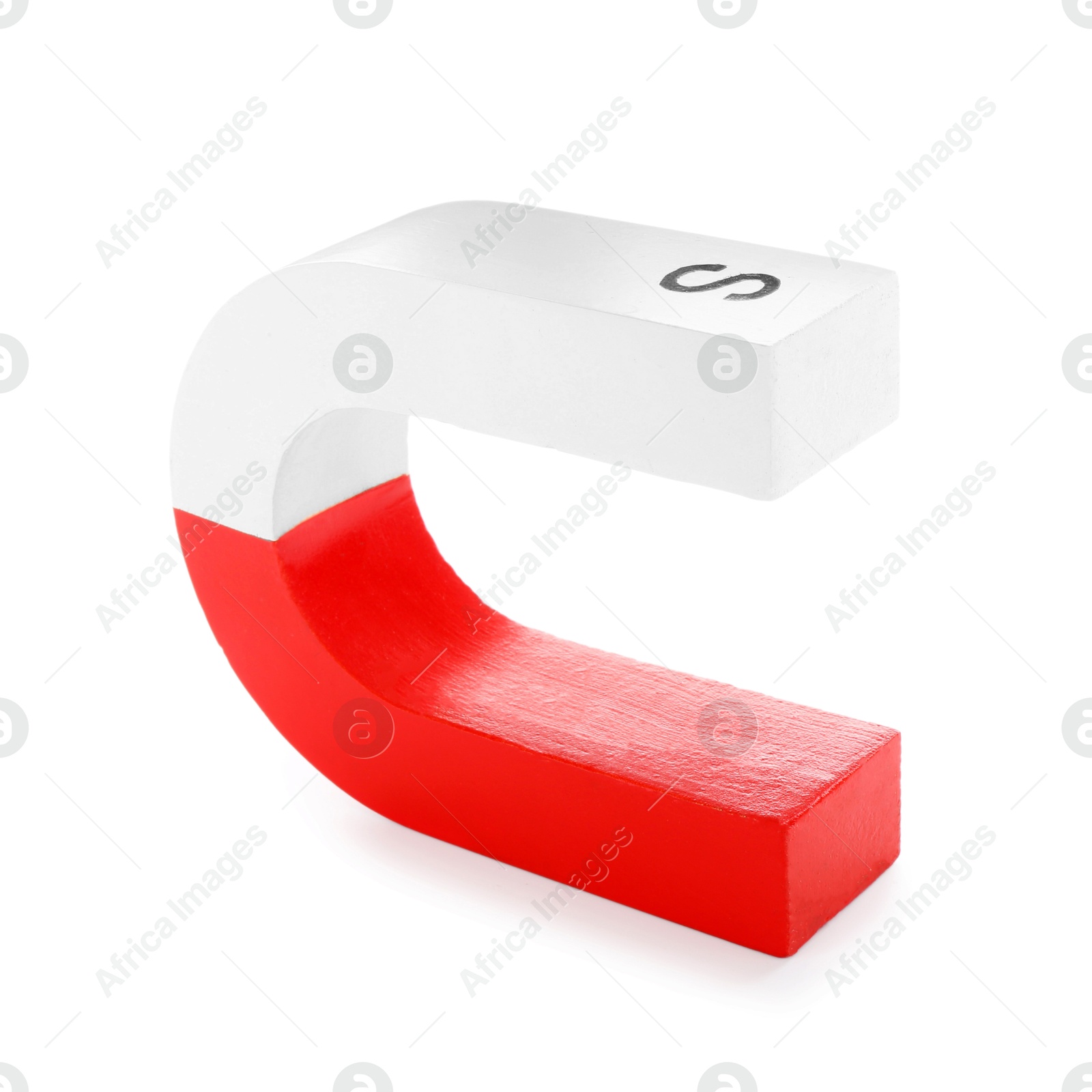 Photo of One color horseshoe magnet isolated on white