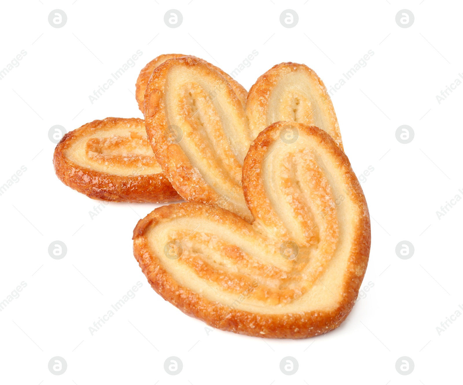 Photo of Tasty french palmier cookies isolated on white