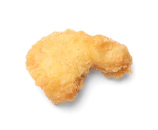 Photo of Delicious chicken nugget isolated on white, top view