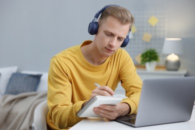 Photo of Student preparing for exam at table indoors