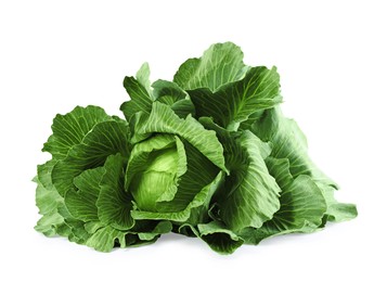 Photo of One ripe head of cabbage isolated on white