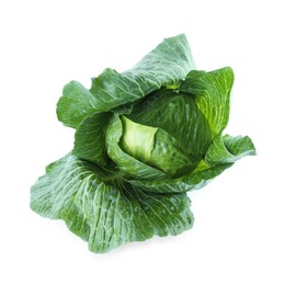 Photo of Whole ripe head of cabbage isolated on white