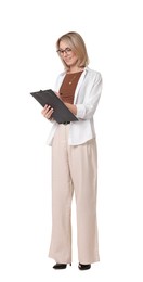 Photo of Portrait of professional psychologist with clipboard on white background