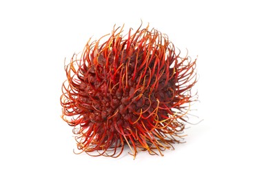 Delicious ripe rambutan isolated on white. Exotic fruit