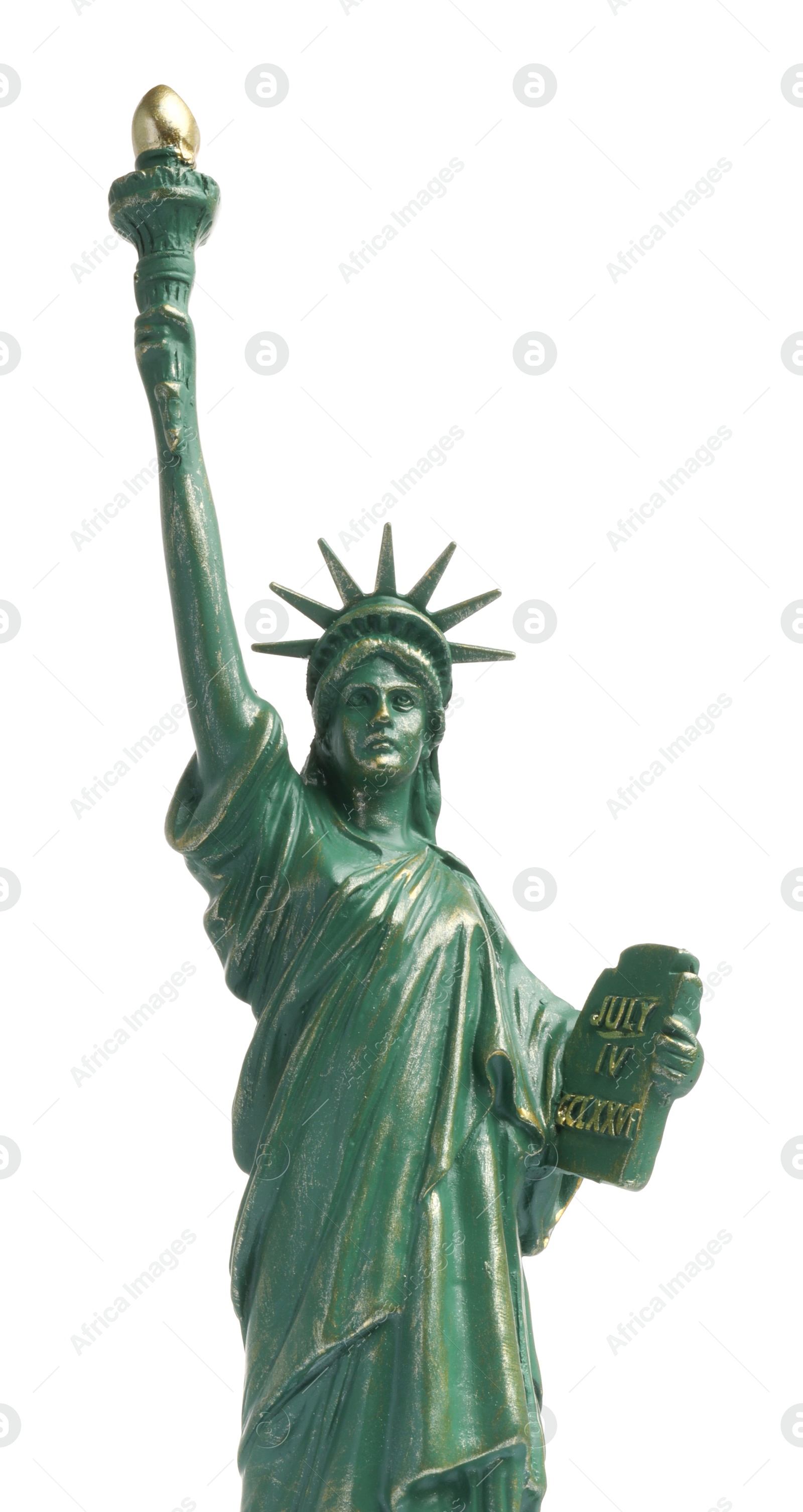 Photo of Statue of Liberty isolated on white. Symbol of freedom