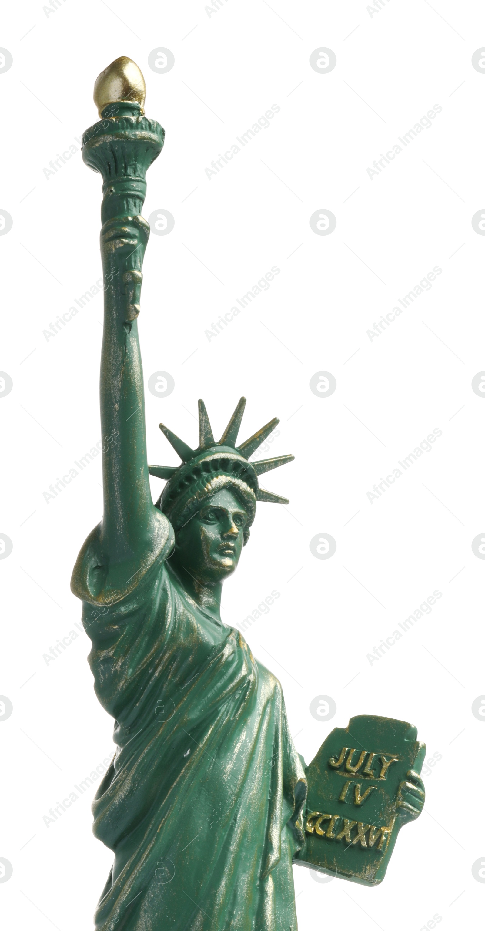 Photo of Statue of Liberty isolated on white. Symbol of freedom