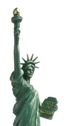 Photo of Statue of Liberty isolated on white. Symbol of freedom