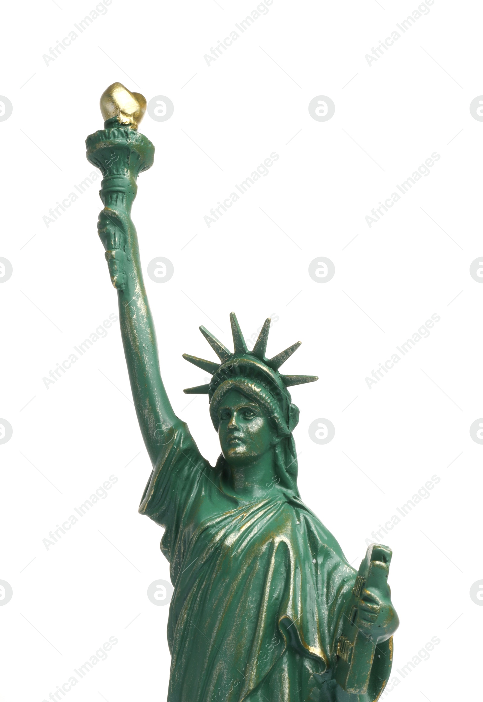 Photo of Statue of Liberty isolated on white. Symbol of freedom