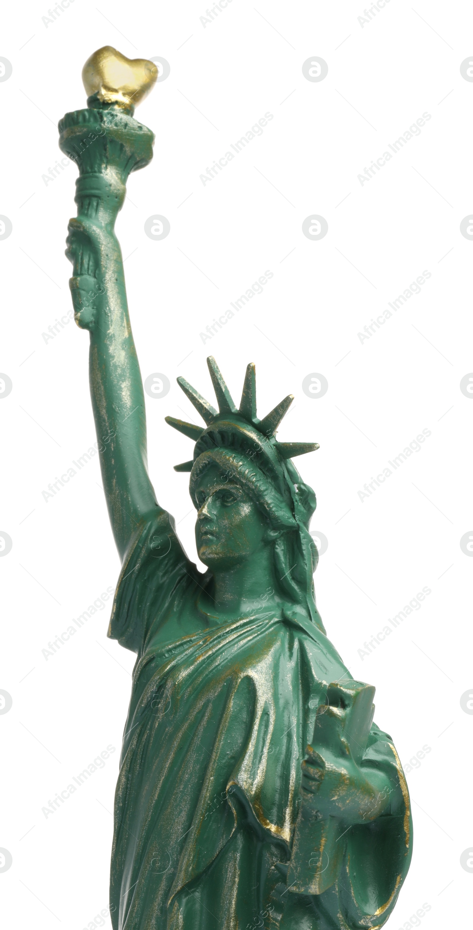 Photo of Statue of Liberty isolated on white. Symbol of freedom