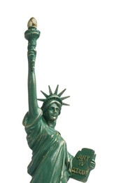 Photo of Statue of Liberty isolated on white. Symbol of freedom