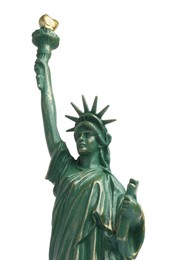 Photo of Statue of Liberty isolated on white. Symbol of freedom