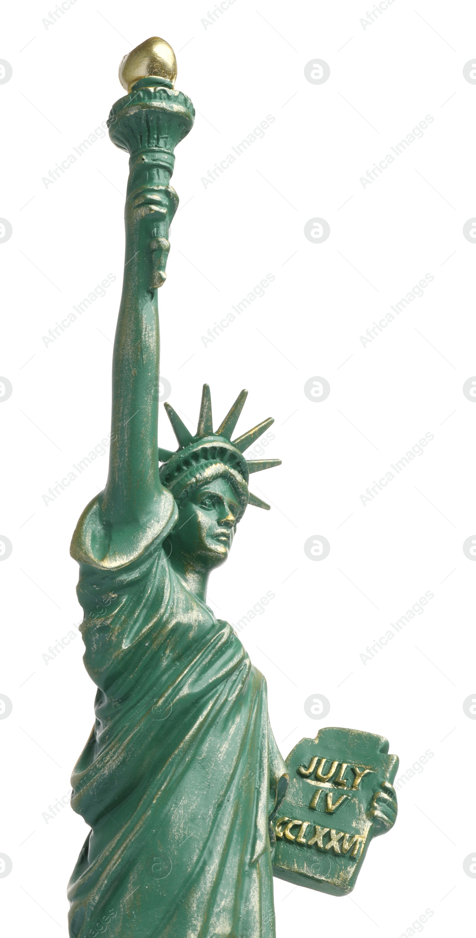 Photo of Statue of Liberty isolated on white. Symbol of freedom