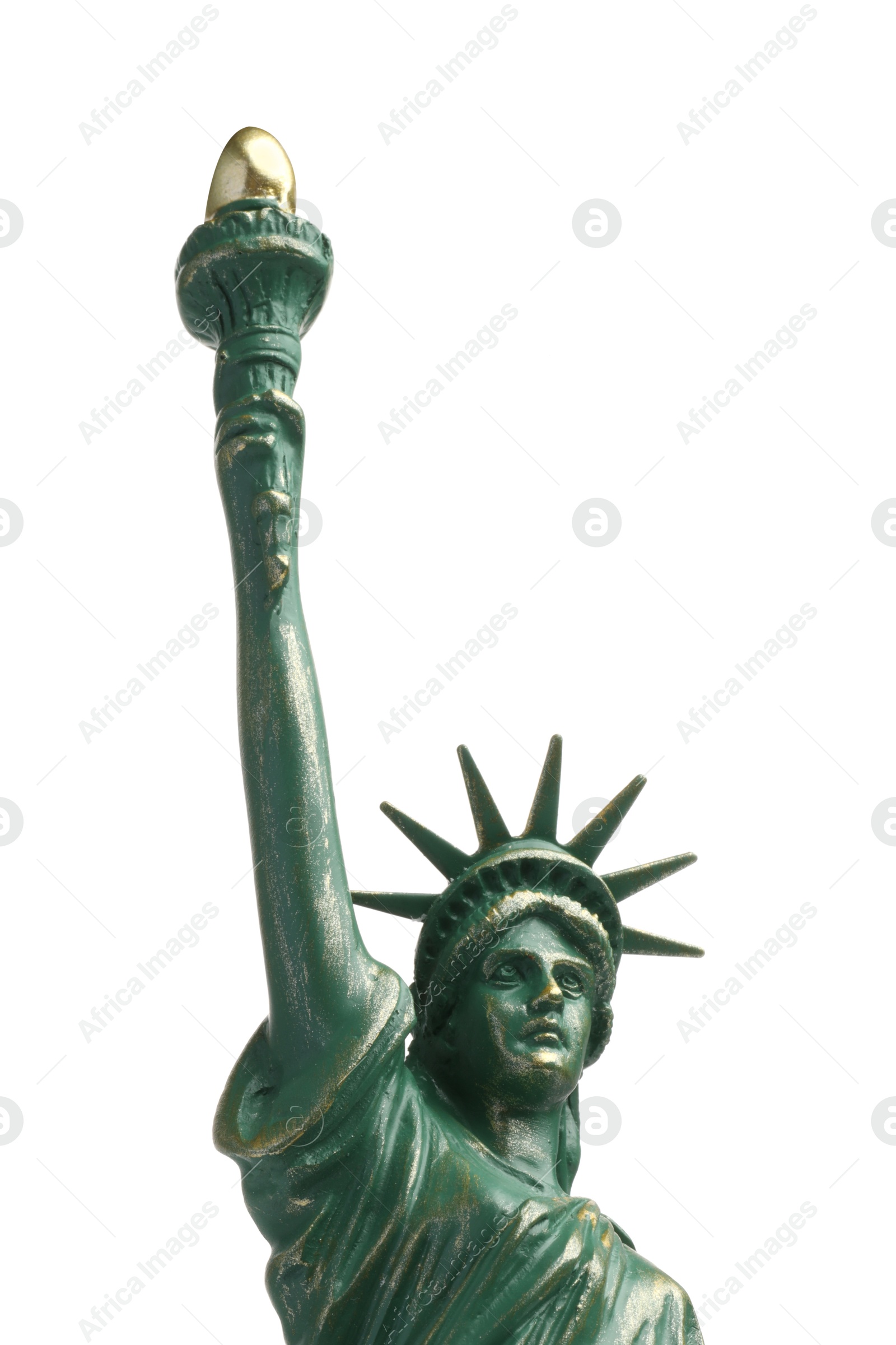 Photo of Statue of Liberty isolated on white. Symbol of freedom