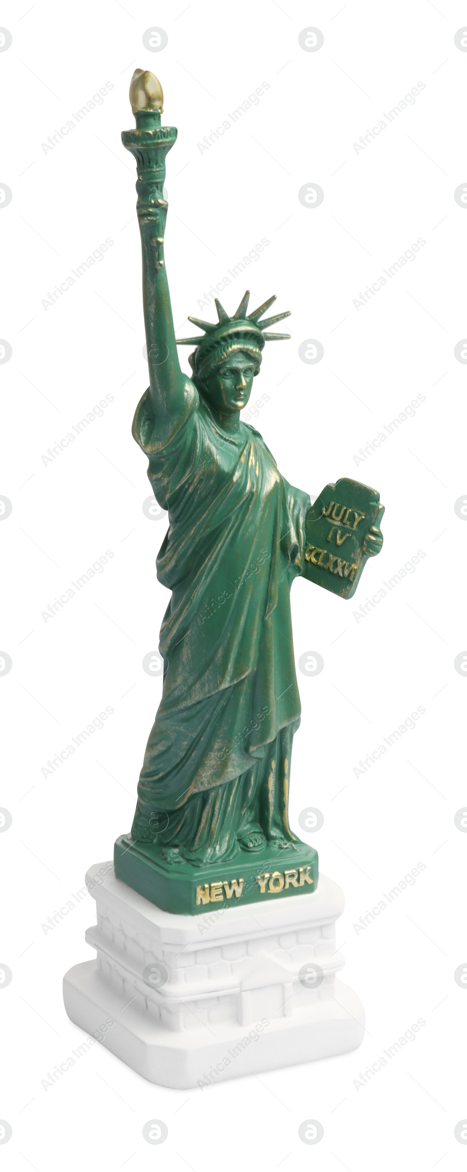 Photo of Statue of Liberty isolated on white. Symbol of freedom