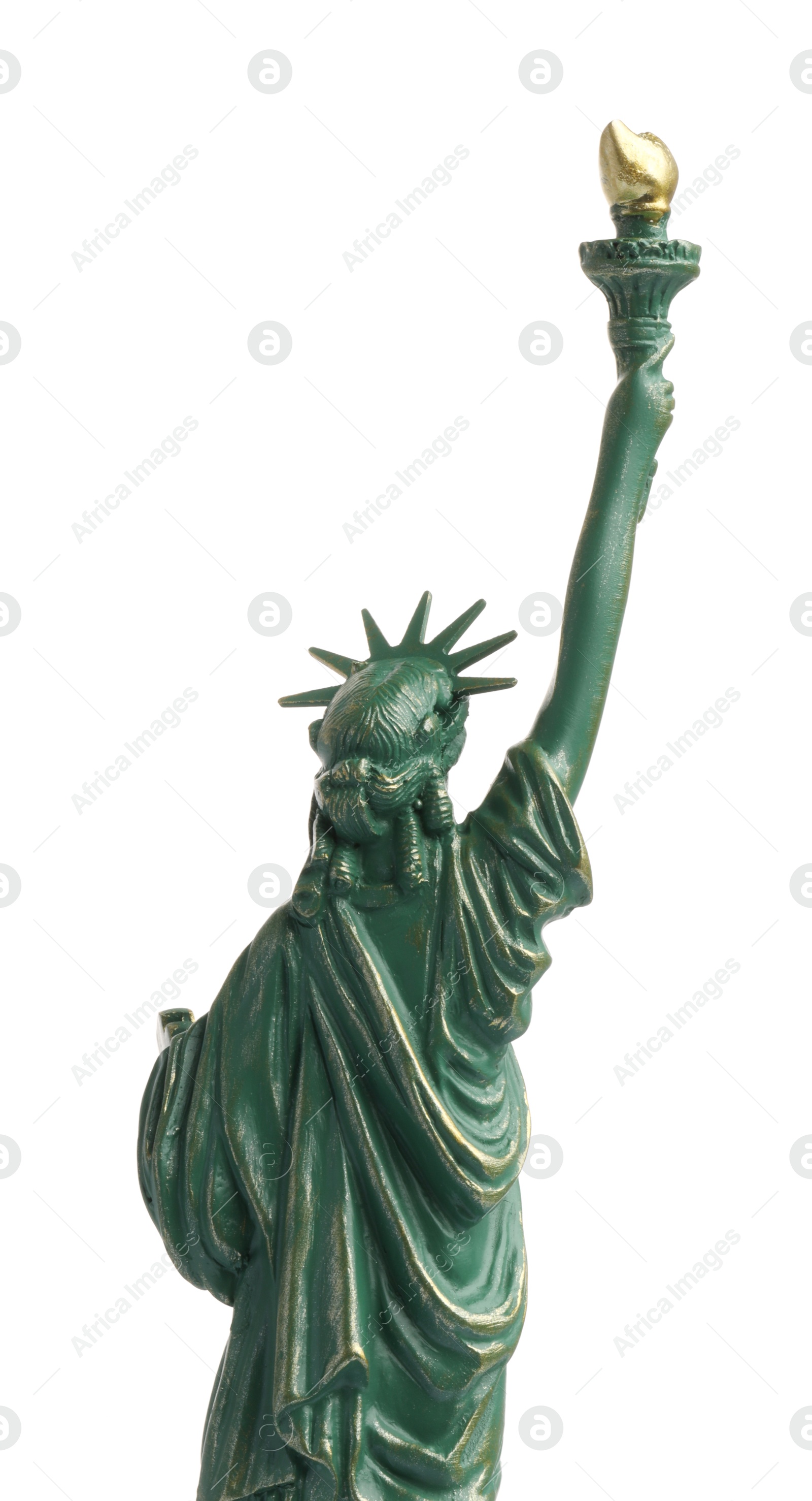 Photo of Statue of Liberty isolated on white. Symbol of freedom