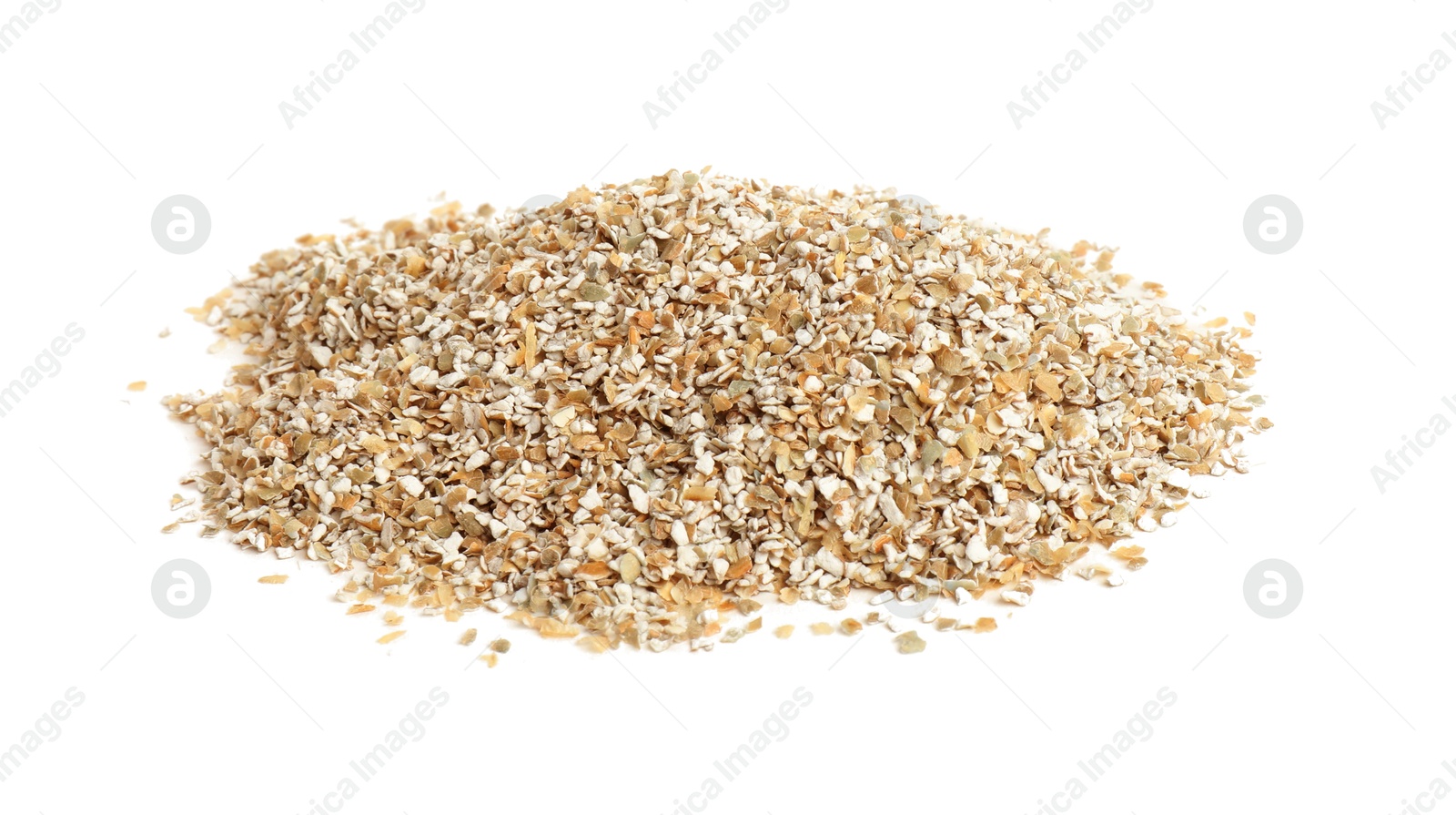 Photo of Pile of rye bran isolated on white