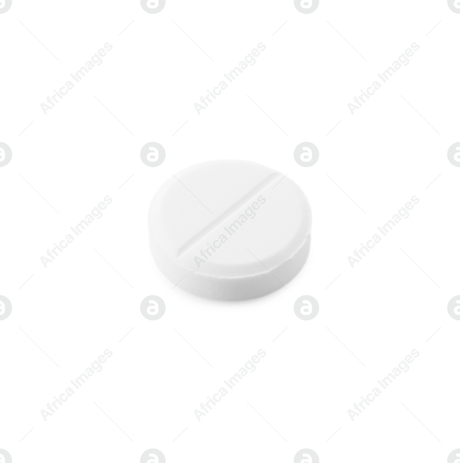 Photo of One antibiotic pill isolated on white. Medicinal treatment