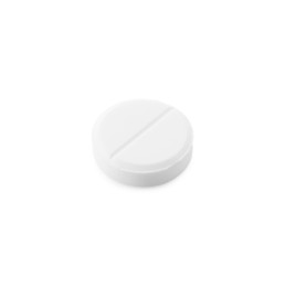 Photo of One antibiotic pill isolated on white. Medicinal treatment