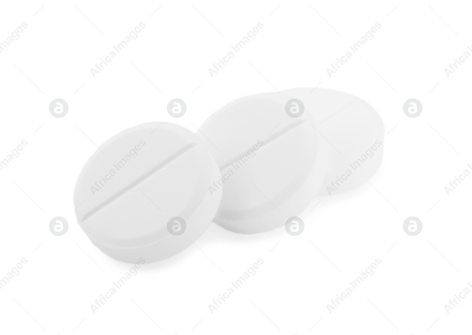 Photo of Antibiotic pills isolated on white. Medicinal treatment