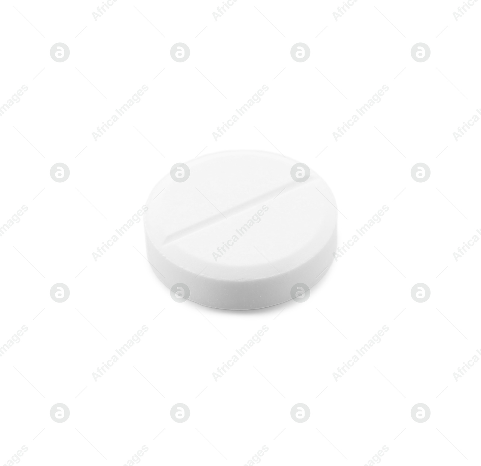 Photo of One antibiotic pill on light grey background. Medical remedy