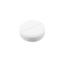 Photo of One antibiotic pill on light grey background. Medical remedy