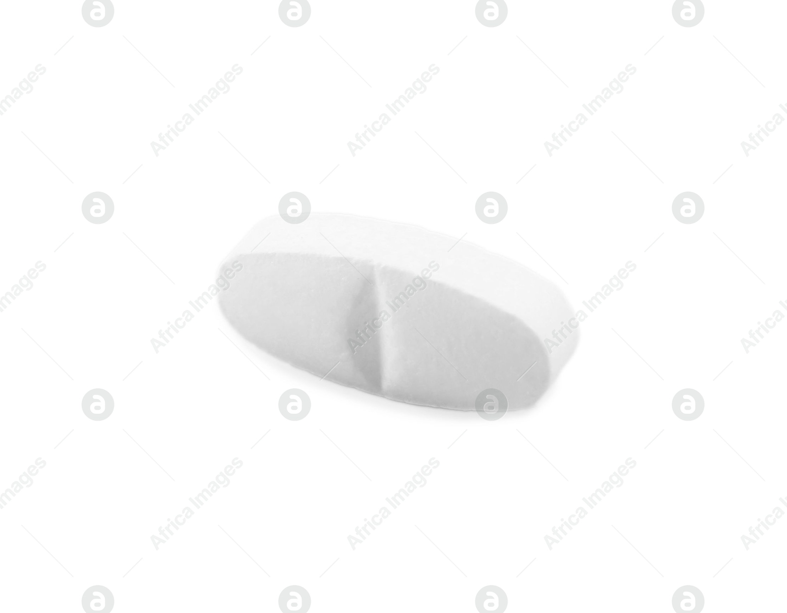 Photo of One antibiotic pill on light grey background. Medical remedy