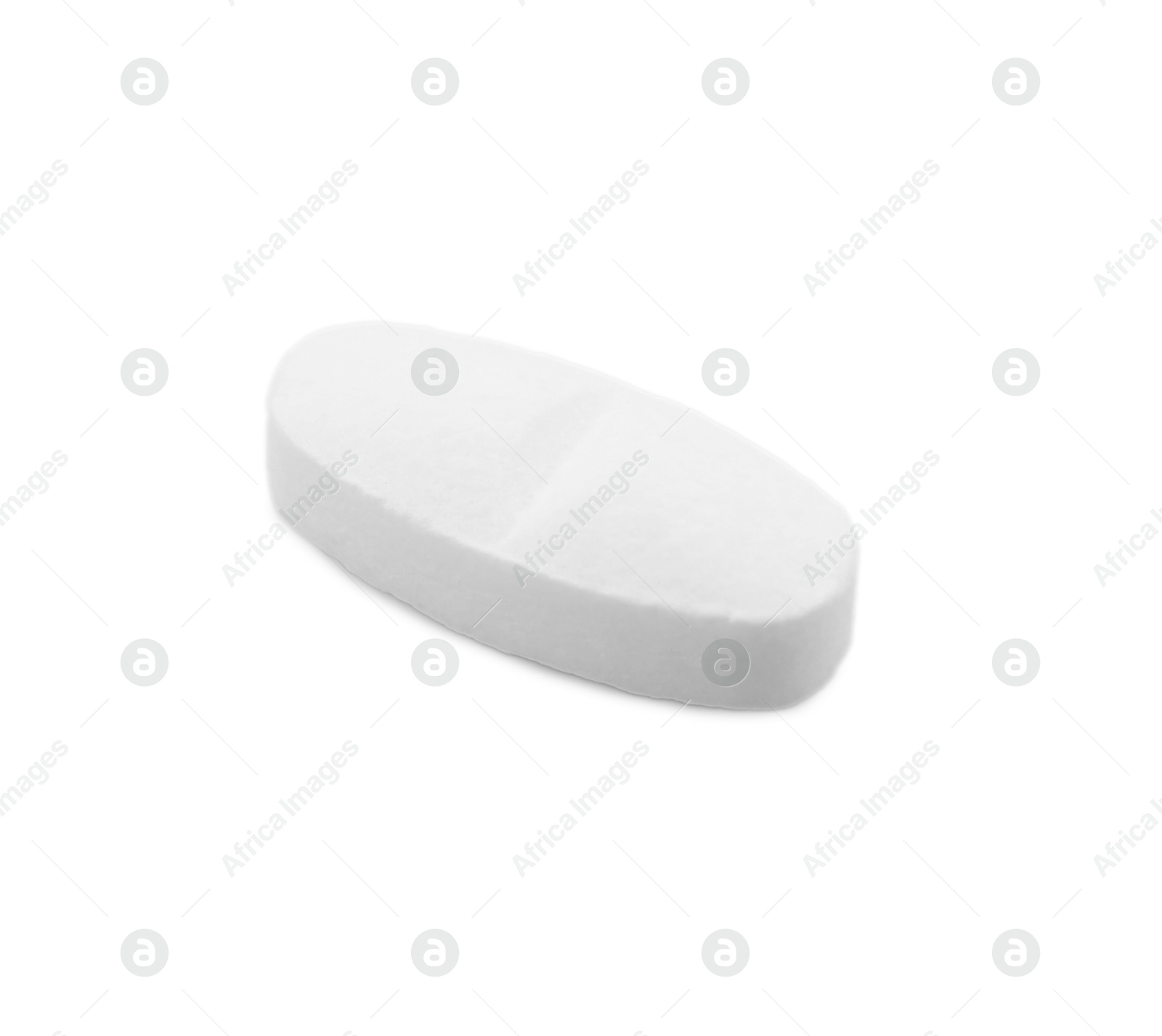 Photo of One antibiotic pill on light grey background. Medical remedy