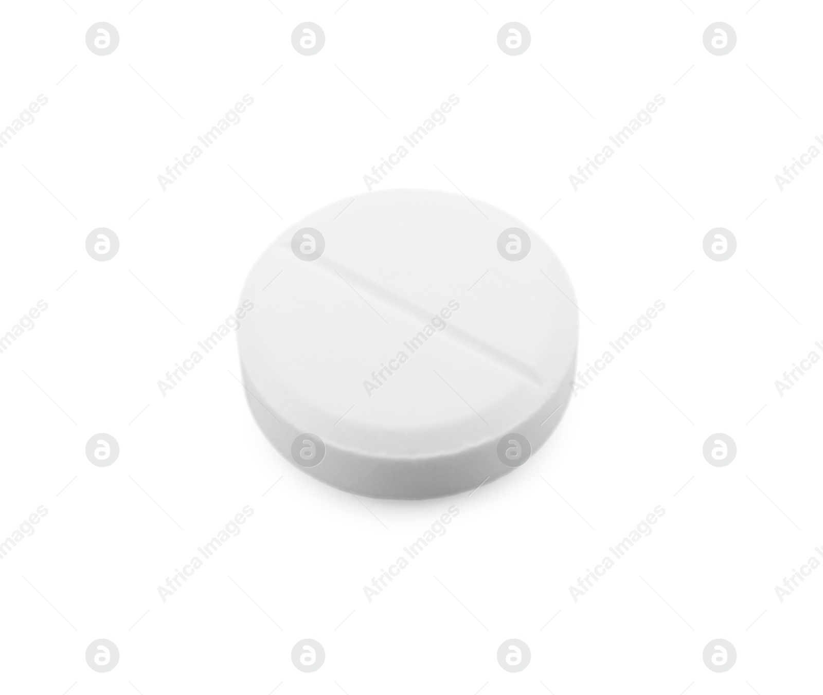 Photo of One antibiotic pill on light grey background. Medical remedy