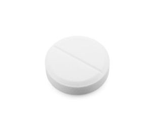 Photo of One antibiotic pill on light grey background. Medical remedy