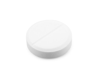 Photo of One antibiotic pill on light grey background. Medical remedy