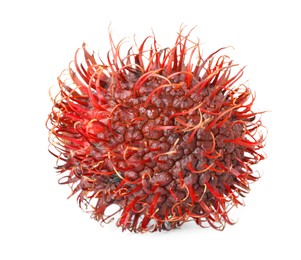 Delicious ripe rambutan isolated on white. Exotic fruit