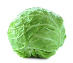 Whole head of cabbage isolated on white